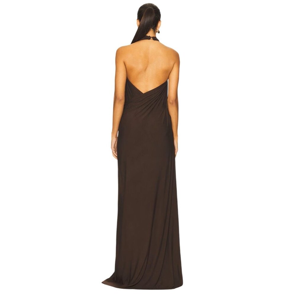Diana Milkanova Studio Gaia Dress in Chocolate Brown One Size New Womens Maxi - Picture 3 of 16